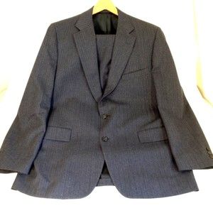Vintage Deansgate Mens Gray blue Suit Jacket and 36X28 Pants About 42-44 R